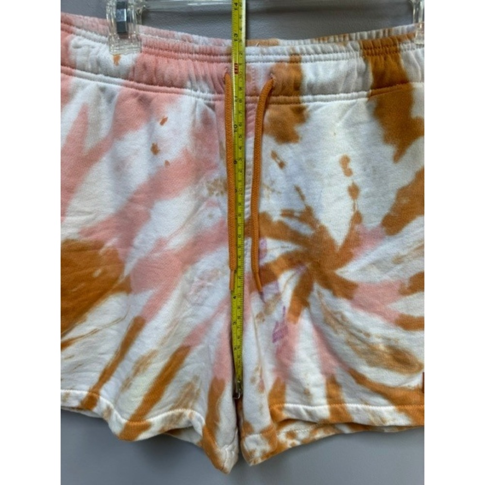 Dickies Orange Pink Tie Dye Fleece Sweat Shorts Mens Medium Drawstring EUC - Picture 7 of 8